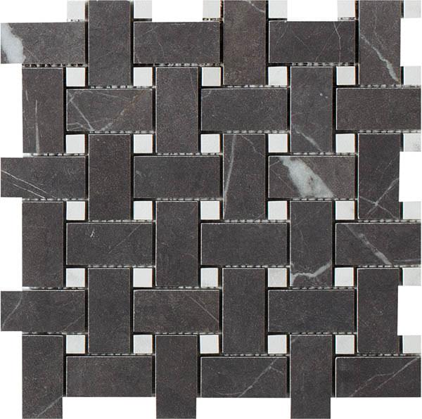 Impronta Italgraniti Lux Experience Pietra Grey Mosaico Basketwave Fade 30x30