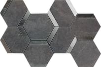 Плитка Impronta Italgraniti Lux Experience Pietra Grey Mosaico Esagona Decoro Mix 20x34 см, поверхность микс
