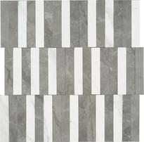 Плитка Impronta Italgraniti Marble Experience Orobico Grey Mosaico Stripe 27.2x29 см, поверхность микс