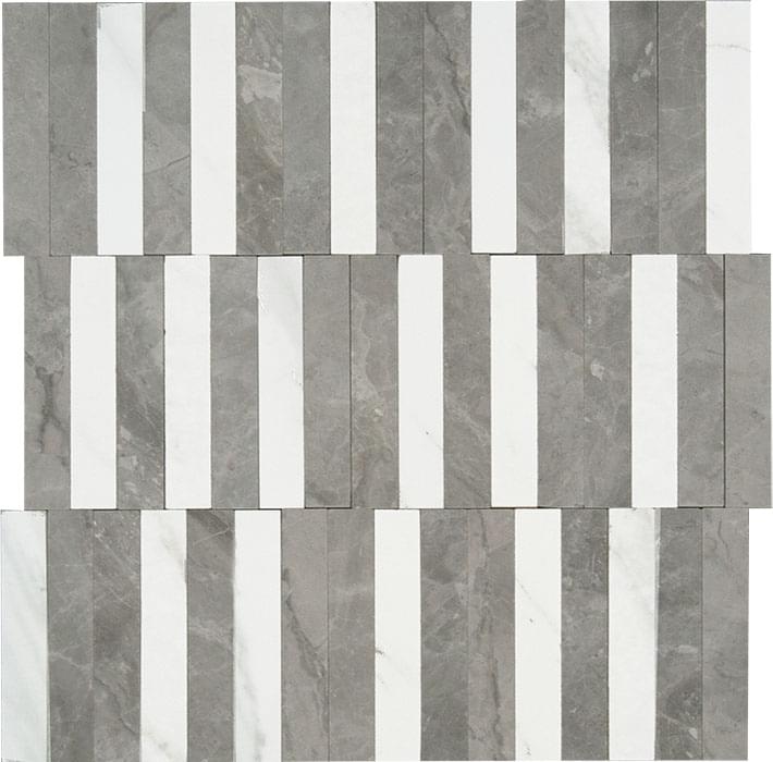 Impronta Italgraniti Marble Experience Orobico Grey Mosaico Stripe 27.2x29
