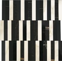 Плитка Impronta Italgraniti Marble Experience Sahara Noir Mosaico Stripe 27.2x29 см, поверхность микс