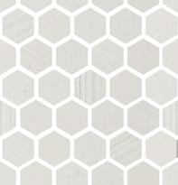 Плитка Impronta Italgraniti Silver Grain White Mosaico Esagonetta Mix 30x31 см, поверхность матовая, рельефная
