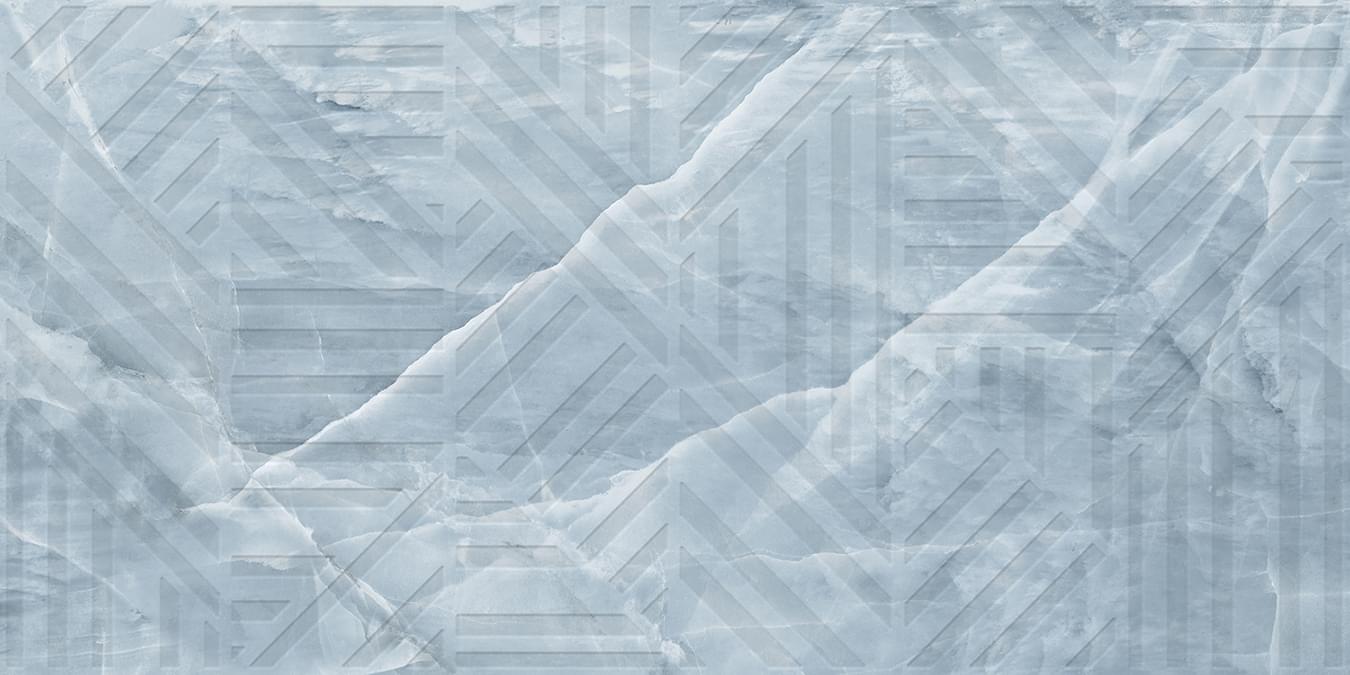 Плитка Infinity Ceramica Opal Decor Mint Blue Lush Plus 60x120 см, поверхность матовая, рельефная