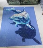 Плитка Irida Mosaic Art Дельфин 148x202.8 см, поверхность глянец
