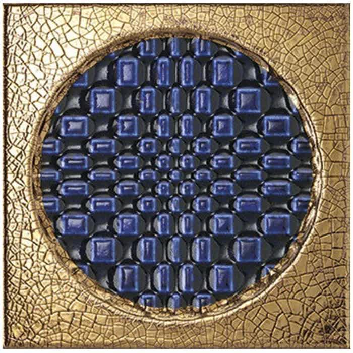 Iris Citta Di Faenza Geo Blu Decoro Oro Glossy 15x15