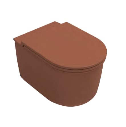 Плитка Isvea Fluido Унитаз подвесной FLUIDO WATER FALL 360x520 смыв водопад без сиденья терракотовый матовый  поверхность матовая