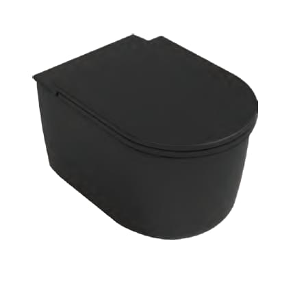 Плитка Isvea Fluido Унитаз подвесной FLUIDO WATER FALL 360x520 смыв водопад без сиденья черный матовый  поверхность матовая