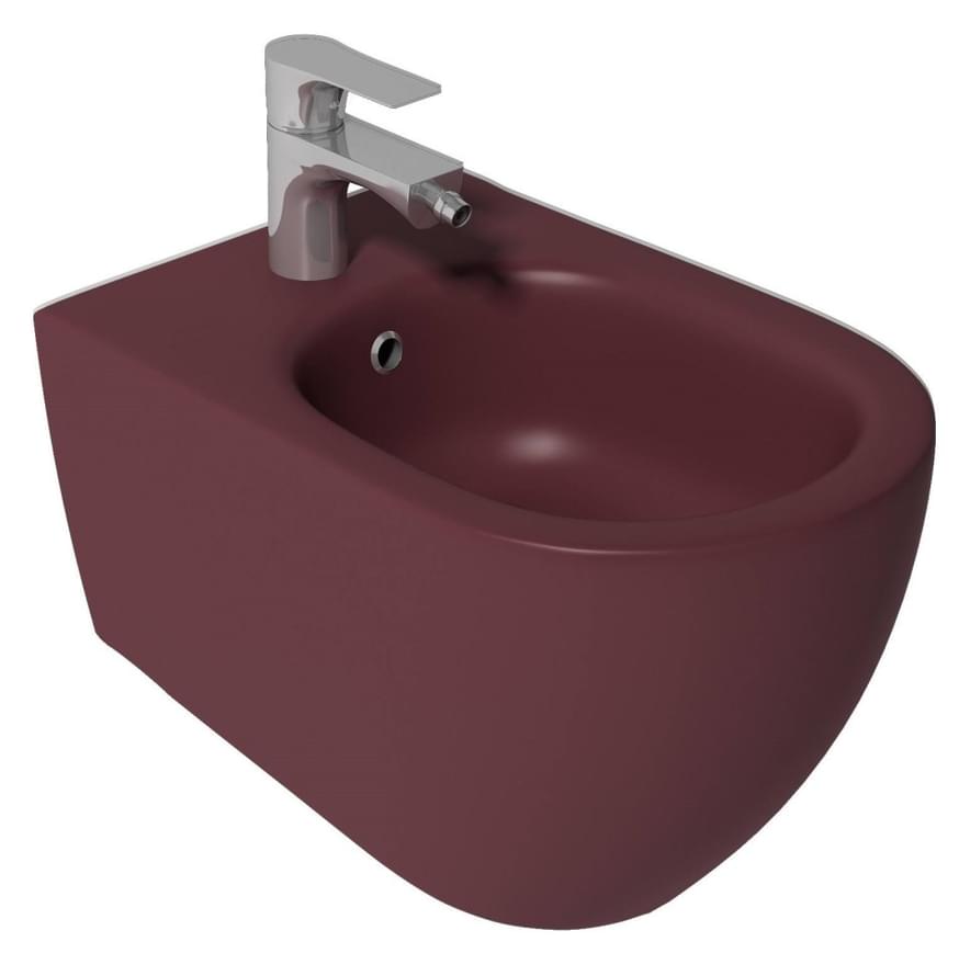 Плитка Isvea Infinity Биде подвесное INFINITY 365x530 бордовый матовый  поверхность матовая