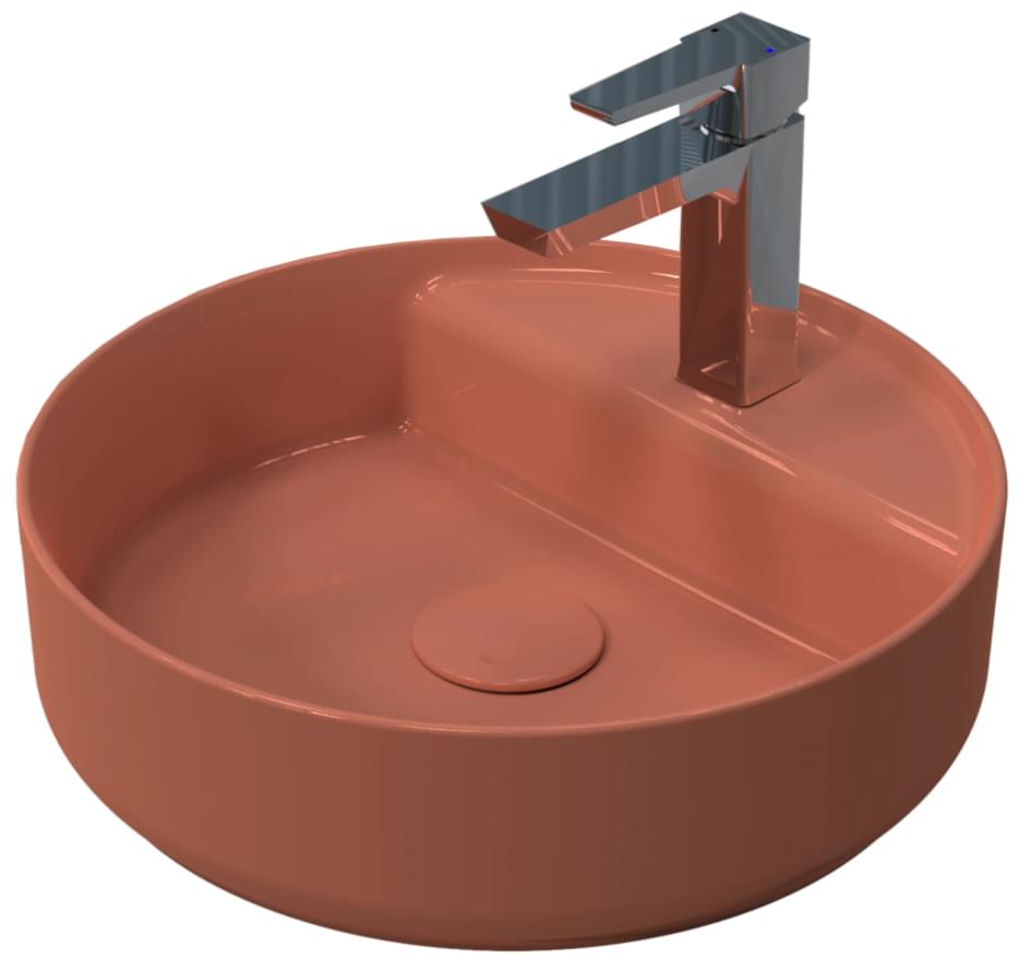 Плитка Isvea Infinity Раковина накладная INFINITY 420x420x120мм с отверстием под смеситель терракотовый матовый  поверхность матовая