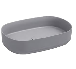 Плитка Isvea Infinity Раковина накладная INFINITY 550x360x120мм серый камень матовый  поверхность матовая