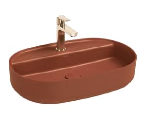 Плитка Isvea Infinity Раковина накладная INFINITY 600x400x120мм терракотовый матовый  поверхность матовая