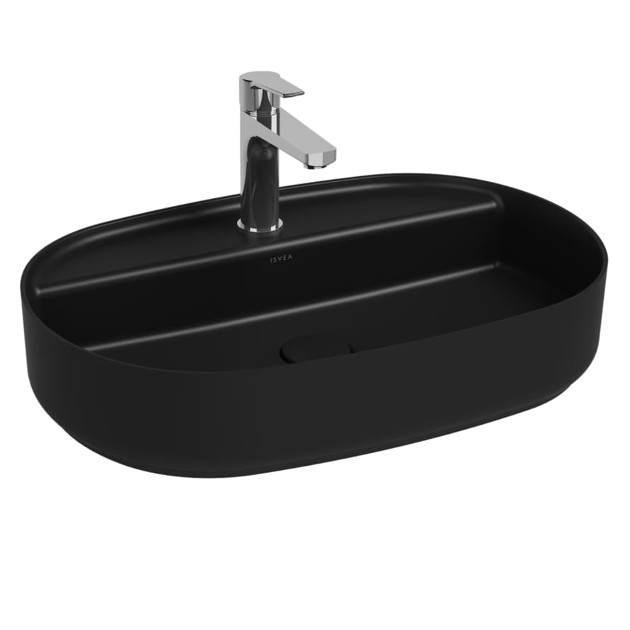 Плитка Isvea Infinity Раковина накладная INFINITY 600x400x120мм черный матовый  поверхность матовая