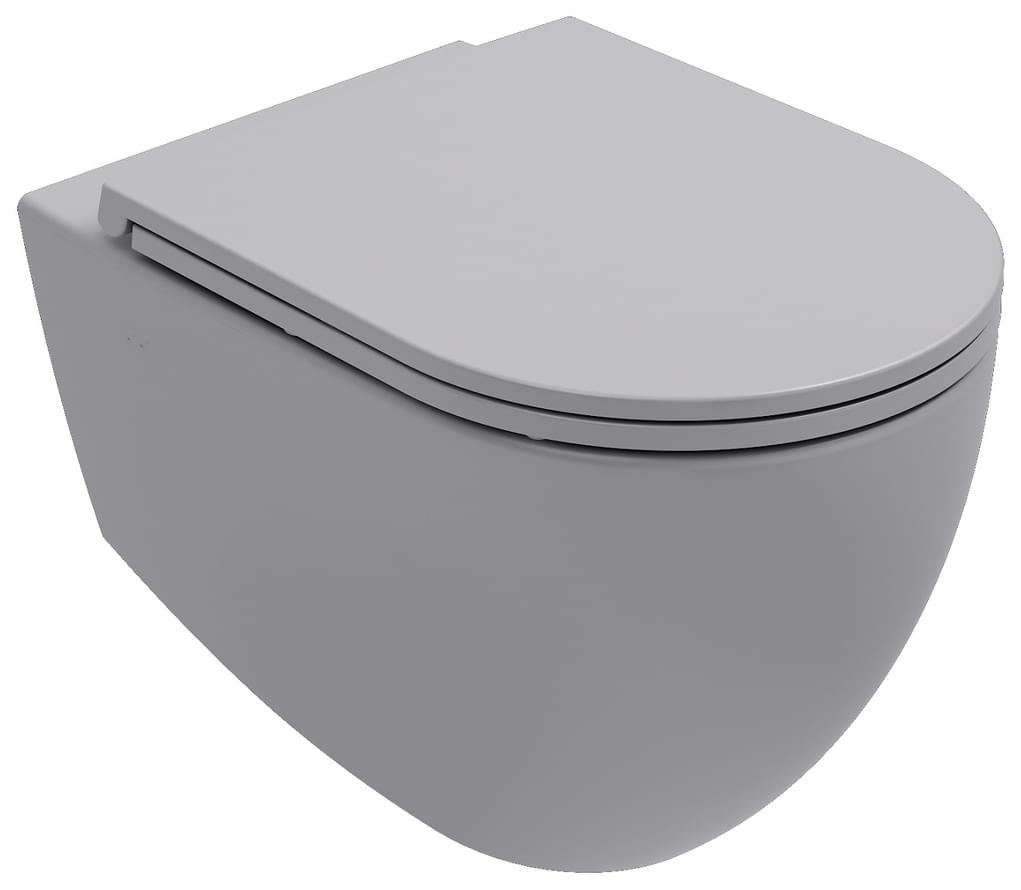 Плитка Isvea Infinity Унитаз подвесной INFINITY RIMLESS 365x535 без сиденья серый камень матовый  поверхность матовая