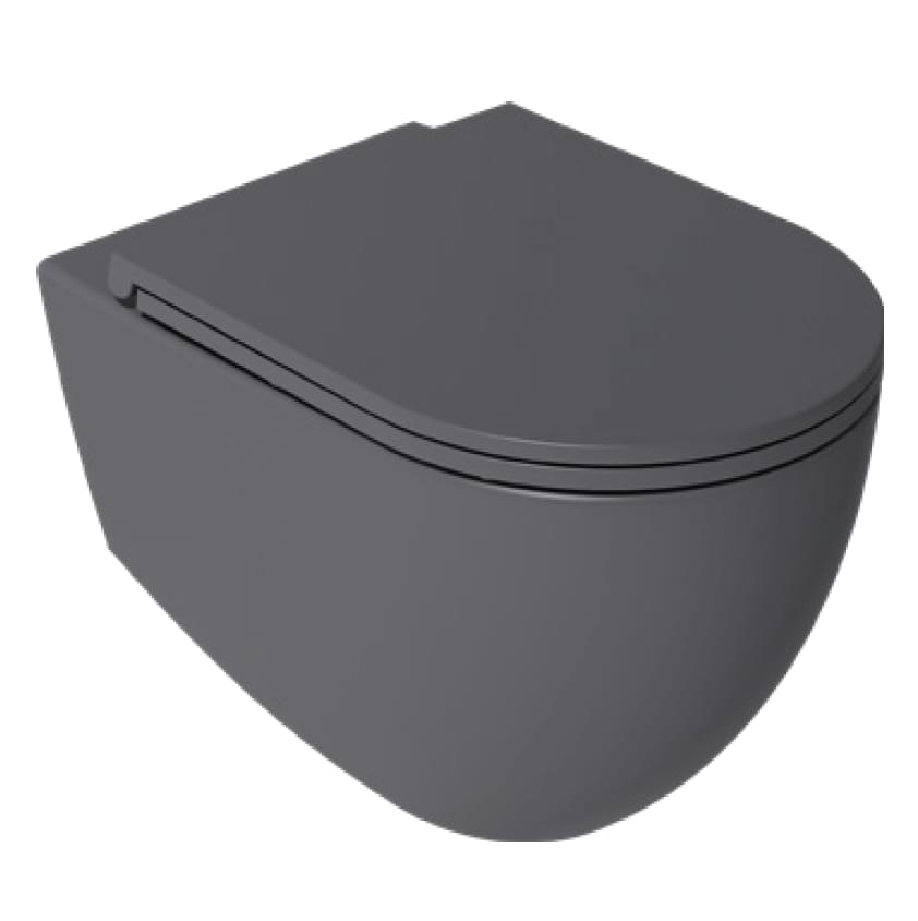 Плитка Isvea Infinity Унитаз подвесной INFINITY VORTEX 365x520 смыв торнадо без сиденья антрацит матовый  поверхность матовая