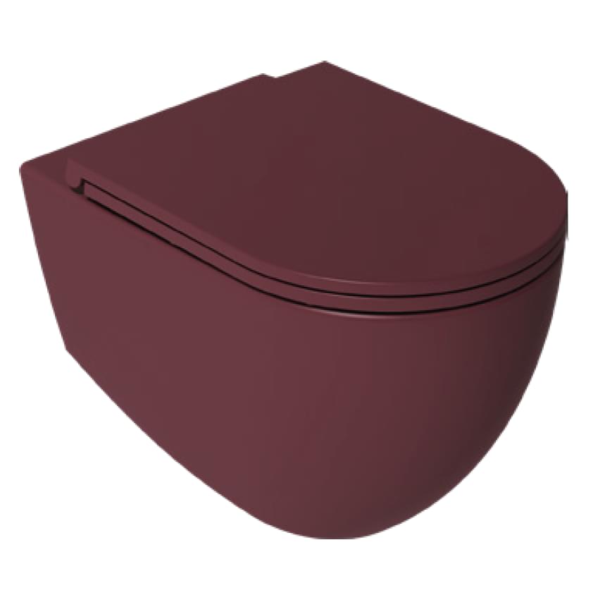 Плитка Isvea Infinity Унитаз подвесной INFINITY VORTEX 365x520 смыв торнадо без сиденья бордовый матовый  поверхность матовая