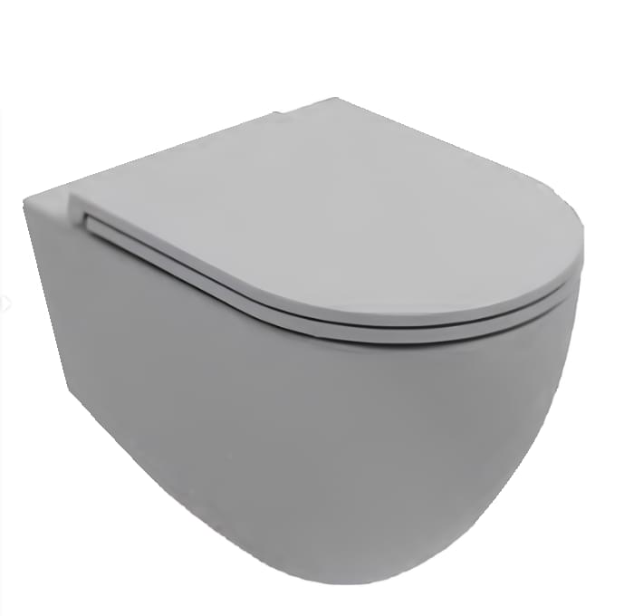 Плитка Isvea Infinity Унитаз подвесной INFINITY VORTEX 365x520 смыв торнадо без сиденья серый камень матовый  поверхность матовая