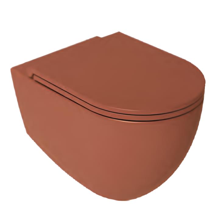 Плитка Isvea Infinity Унитаз подвесной INFINITY VORTEX 365x520 смыв торнадо без сиденья терракотовый матовый  поверхность матовая