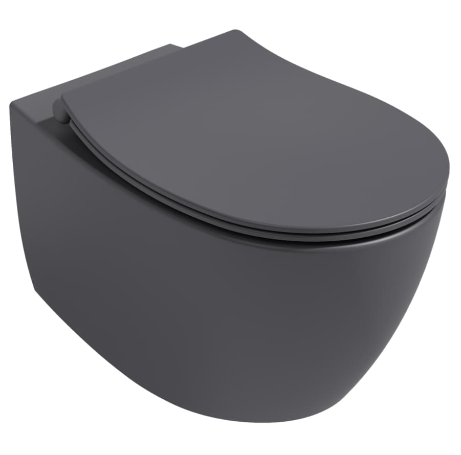 Плитка Isvea Sentimenti Унитаз подвесной SENTIMENTI VORTEX 363x510 смыв торнадо без сиденья антрацит матовый  поверхность матовая