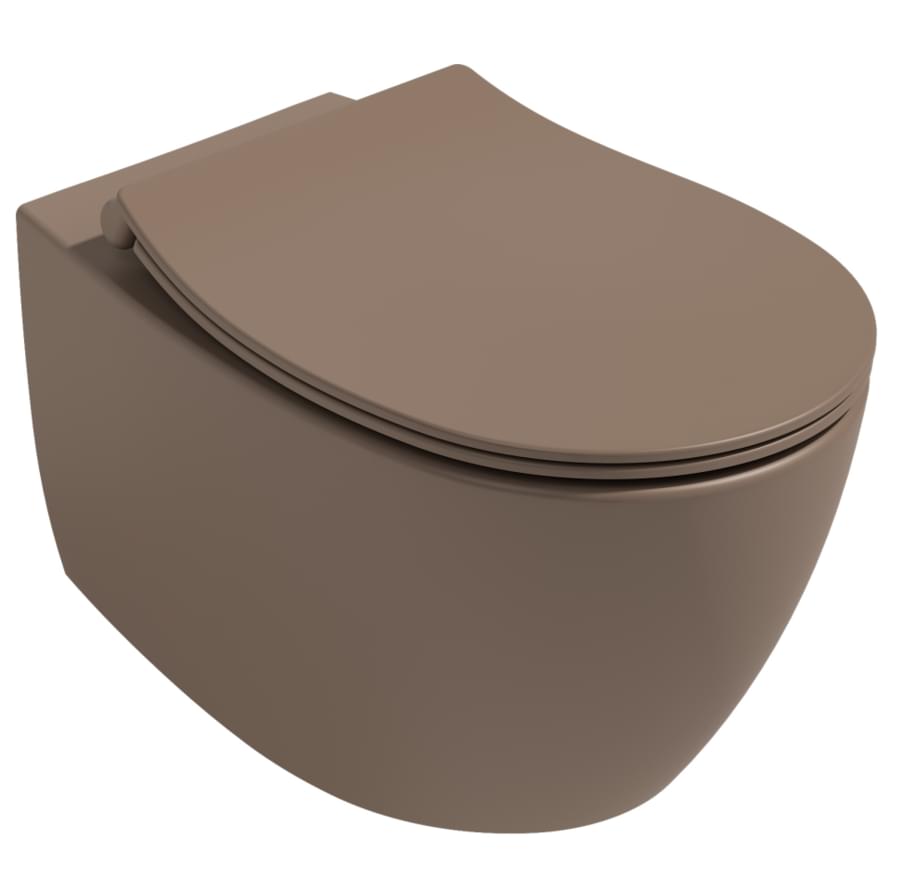 Плитка Isvea Sentimenti Унитаз подвесной SENTIMENTI VORTEX 363x510 смыв торнадо без сиденья коричневый матовый  поверхность матовая