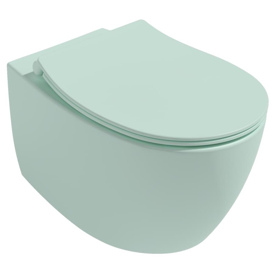 Плитка Isvea Sentimenti Унитаз подвесной SENTIMENTI VORTEX 363x510 смыв торнадо без сиденья мятно-зеленый матовый  поверхность матовая