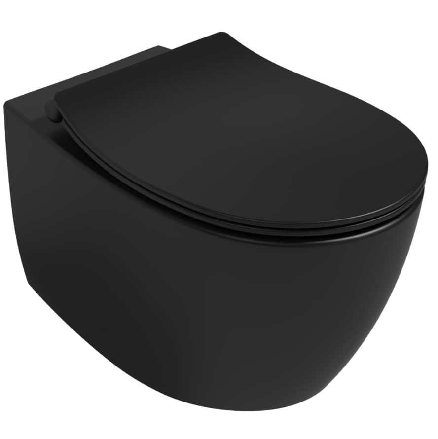 Плитка Isvea Sentimenti Унитаз подвесной SENTIMENTI VORTEX 363x510 смыв торнадо без сиденья черный матовый  поверхность матовая