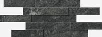 Плитка Italon Skyfall Nero Brick 3D 28x78 см, поверхность матовая, рельефная