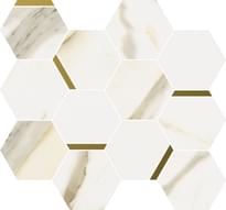 Плитка Italon Stellaris Calacatta Gold Mosaico Chic 28.3x32.8 см, поверхность матовая, рельефная
