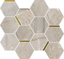 Плитка Italon Stellaris Elegant Silver Mosaico Chic 28.3x32.8 см, поверхность матовая, рельефная