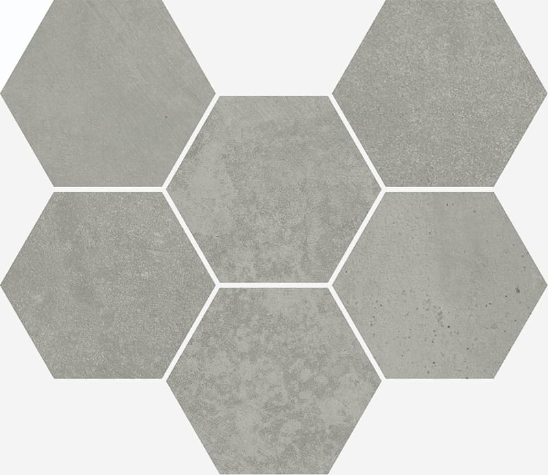 Italon Terraviva Grey Mosaico Hexagon 25x29