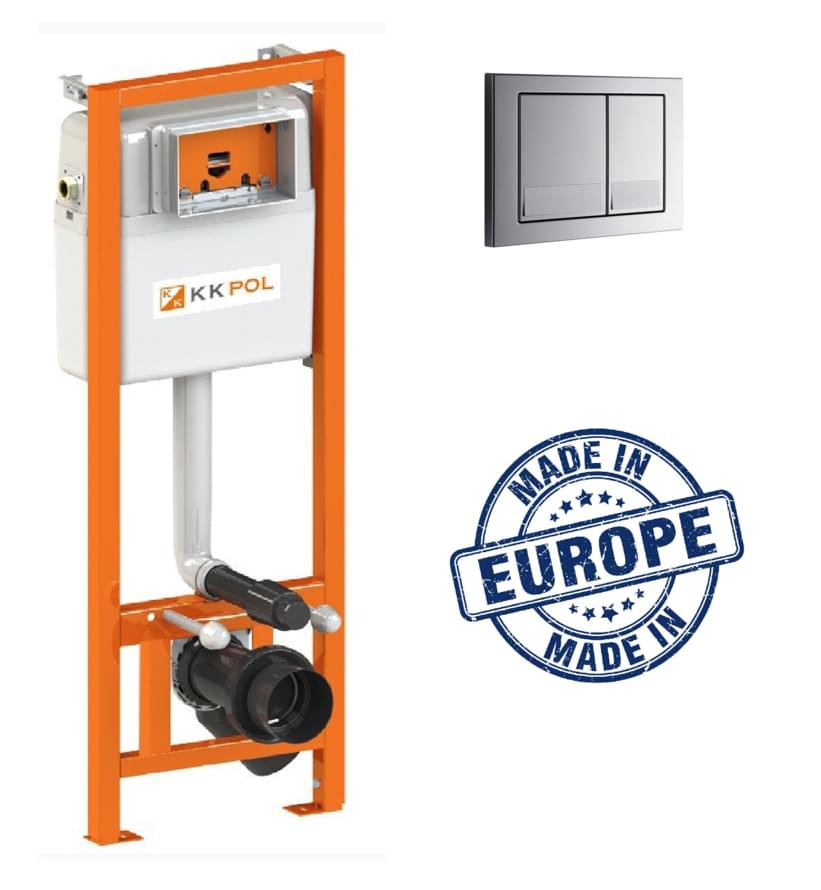 Плитка KKPOL Инсталляции Комплект инсталляции ECONOMIC с клавишей M06 хром  поверхность глянец