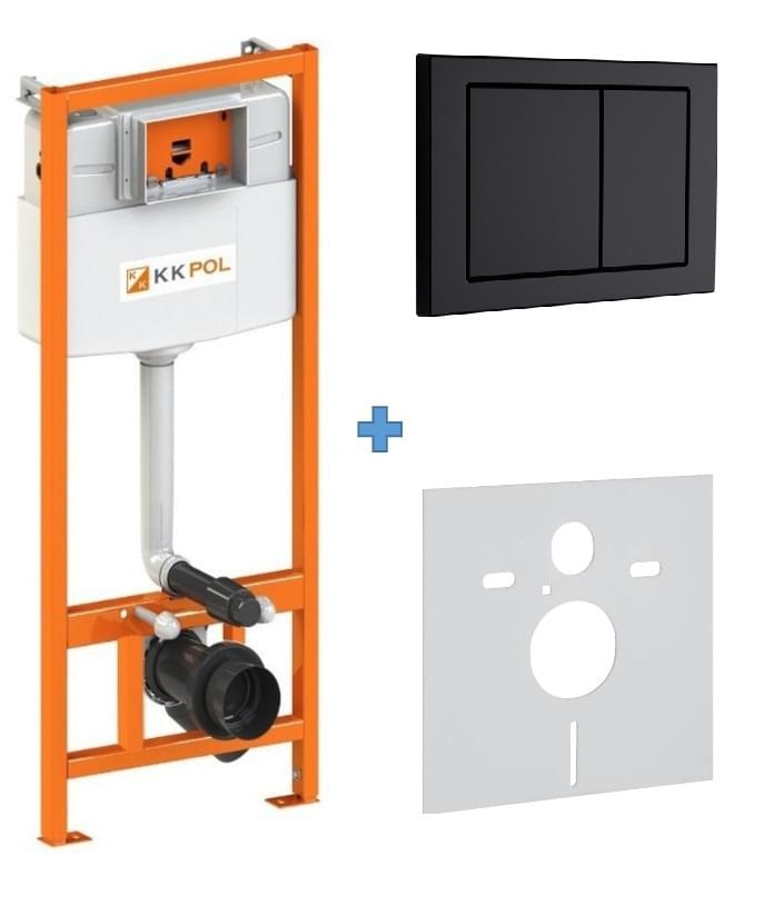 Плитка KKPOL Инсталляции Комплект инсталляции STANDARD с клавишей M05 черный  поверхность матовая