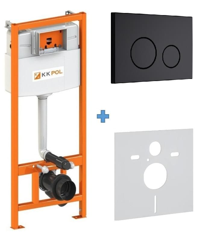 Плитка KKPOL Инсталляции Комплект инсталляции STANDARD с клавишей M11 черный  поверхность матовая