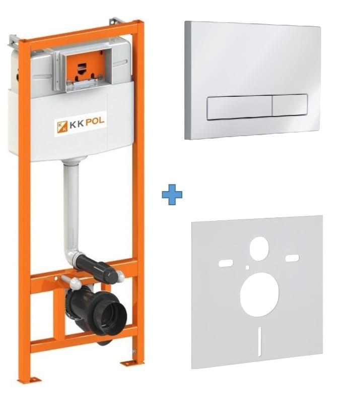 Плитка KKPOL Инсталляции Комплект инсталляции STANDARD с клавишей M16 белый  поверхность глянец