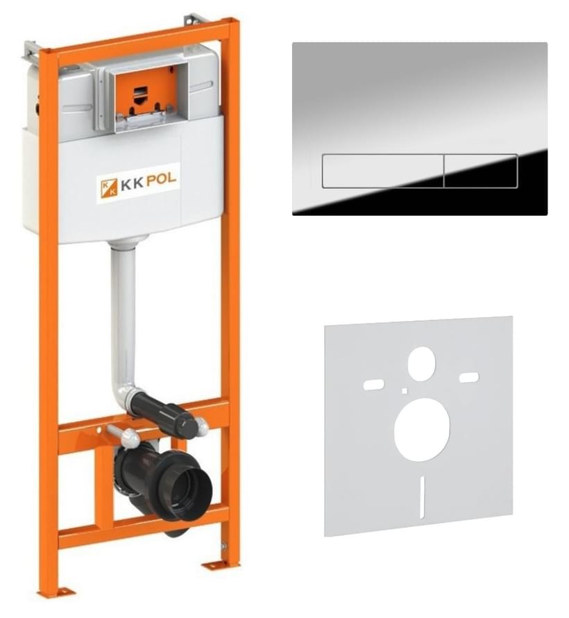 Плитка KKPOL Инсталляции Комплект инсталляции STANDARD с клавишей M16 хром  поверхность глянец