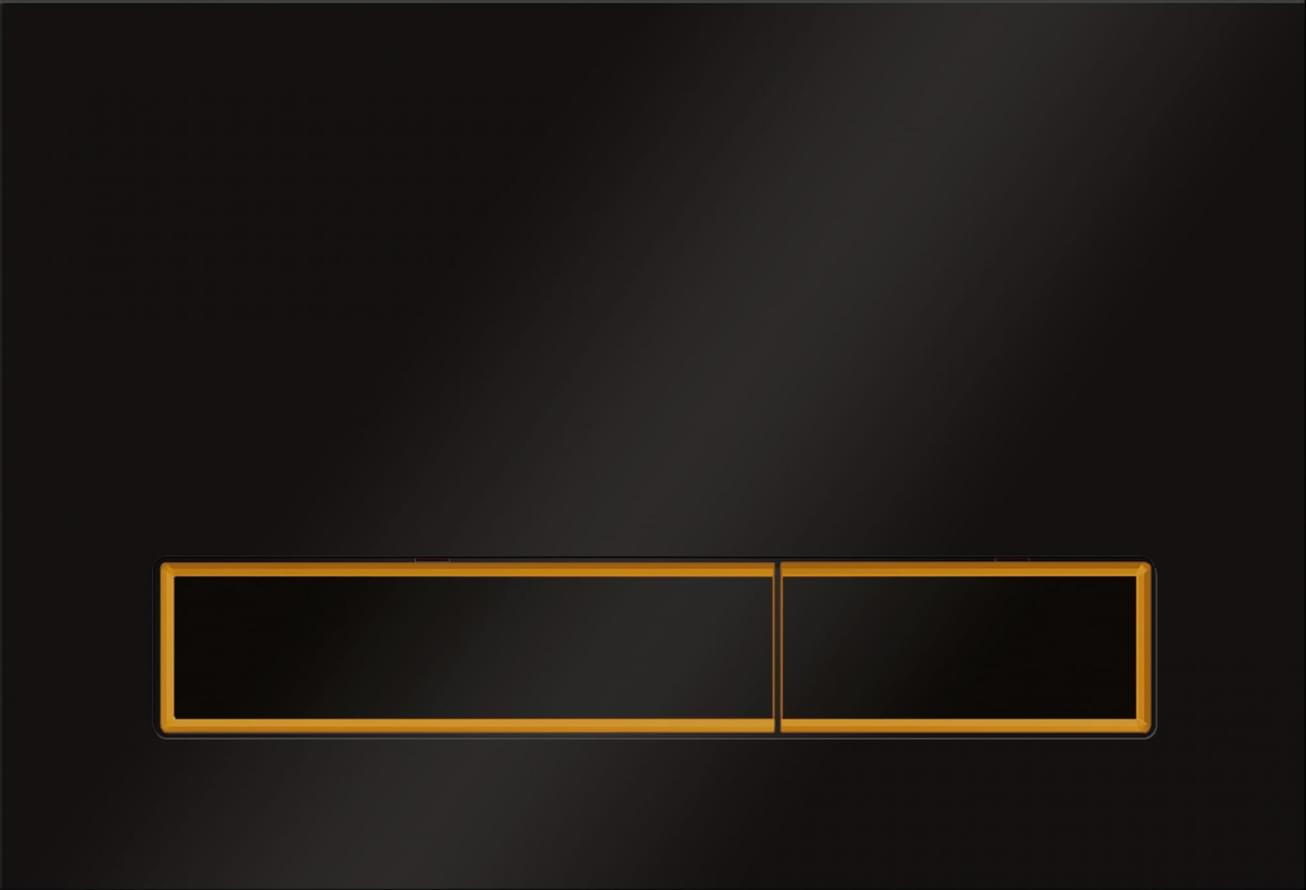 KKPOL Смывные Клавиши Glass Смывная клавиша Vitrum Grande V3 стекло черный/золото глянцевый/черный SPP/017/0/K 