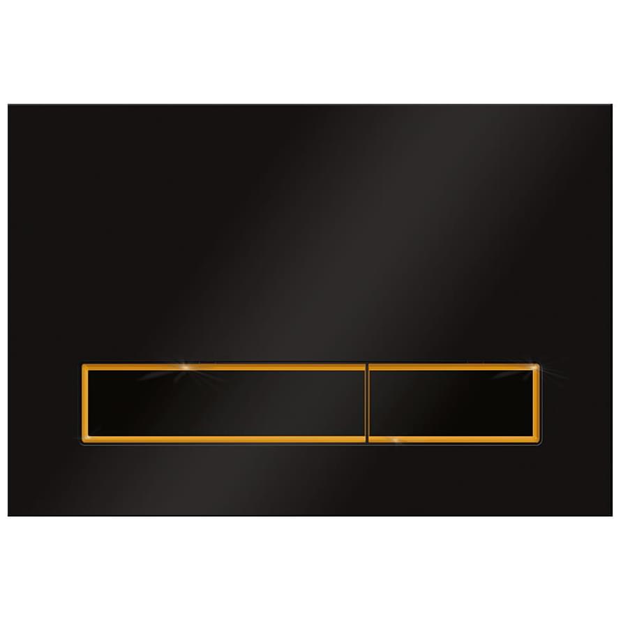 KKPOL Смывные Клавиши Plastic Смывная клавиша M08 V3 SPP/013/0/K черный матовый/золото глянцевый/черный матовый 