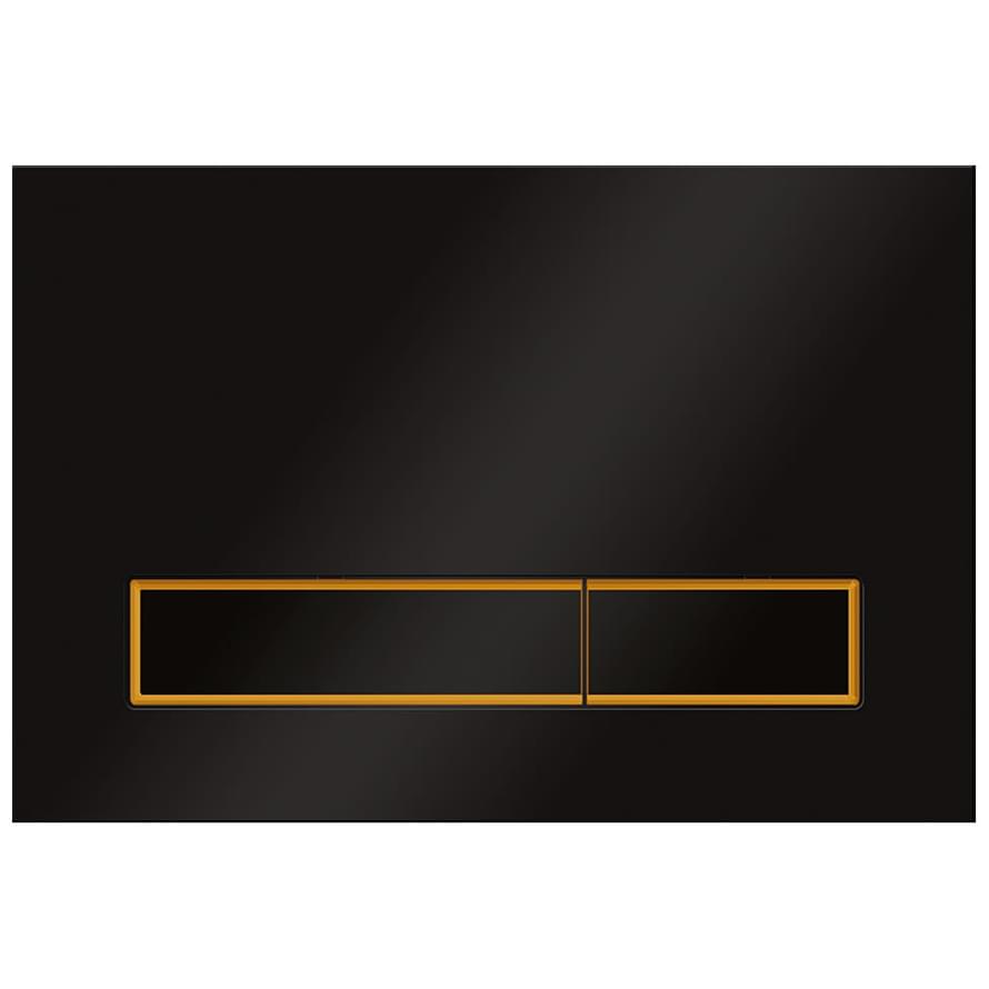 KKPOL Смывные Клавиши Plastic Смывная клавиша M08 V4 SPP/012/0/K черный матовый/золото матовый/черный матовый 