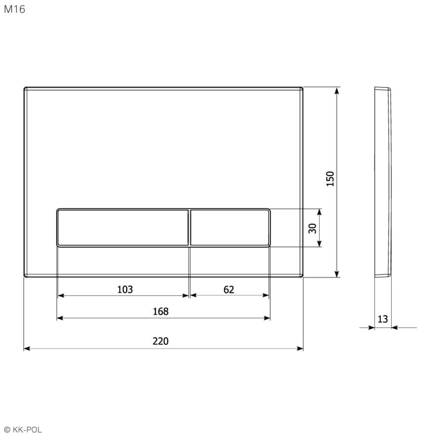 KKPOL Смывные Клавиши Plastic Смывная клавиша M16 оружейная сталь 