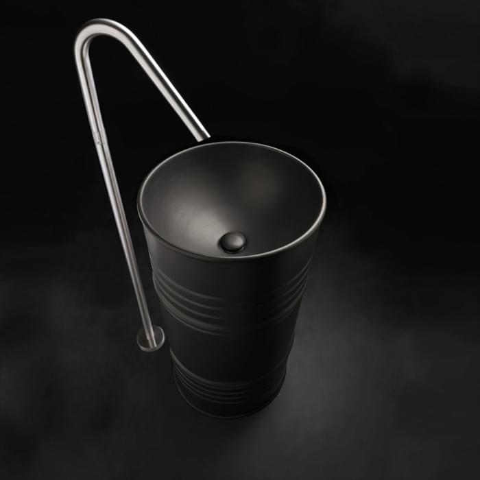Плитка Kerasan Artwork Artwork Barrel Раковина без отверстия напольная слив в пол в комплекте сифон бордовый матовый  поверхность матовая