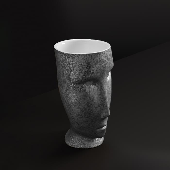 Плитка Kerasan Artwork Artwork Раковина без отверстия свободностоящая MOLOCO слив в стену белый античная платина  поверхность матовая