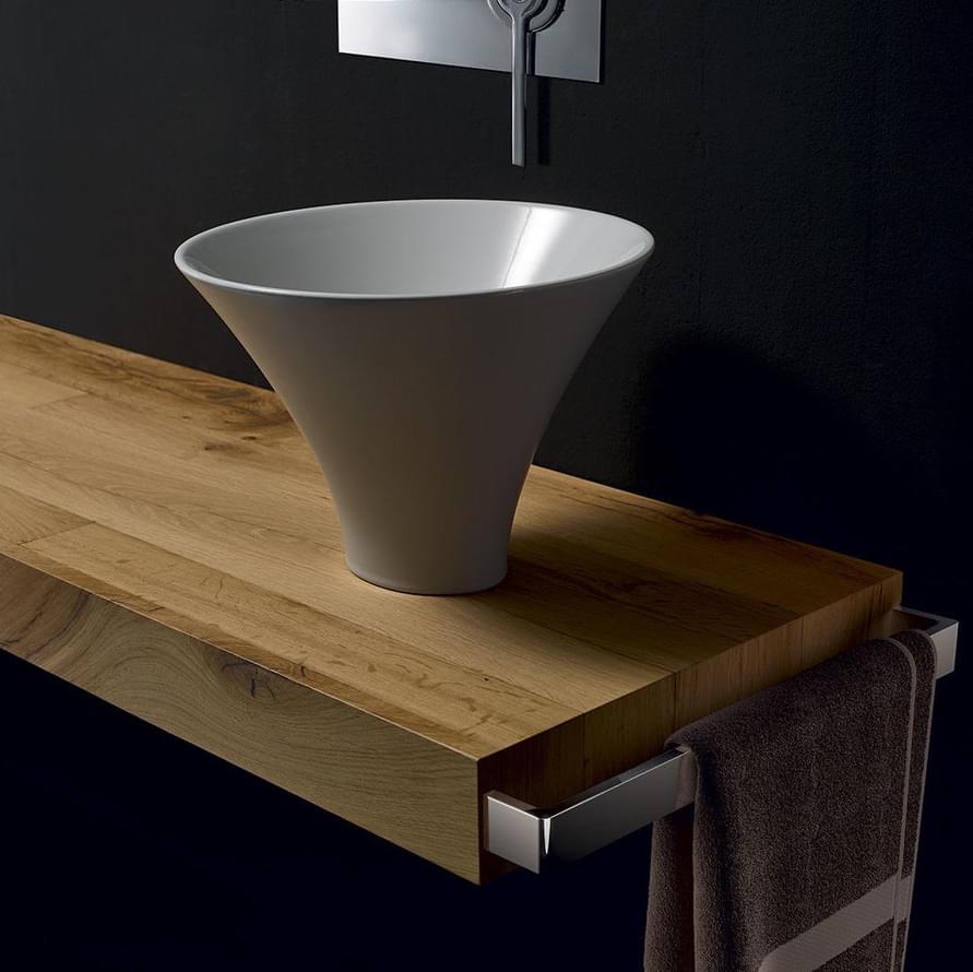 Плитка Kerasan Deco Deco Раковина без отверстия белый  поверхность глянец
