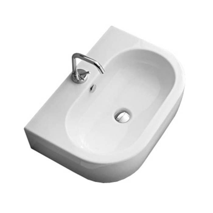 Плитка Kerasan Flo Flo Раковина с 1 отверстием под смеситель. белый  поверхность глянец