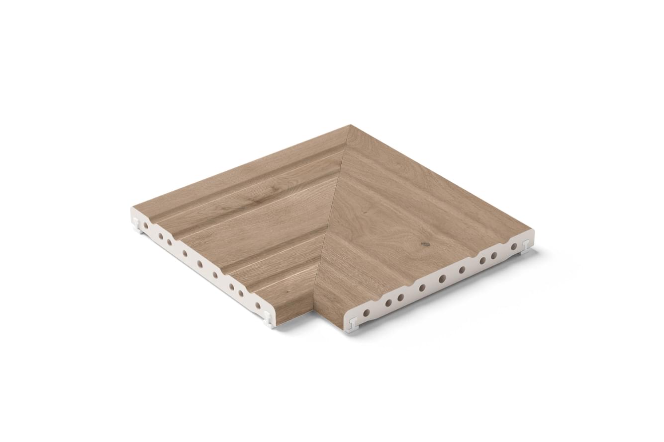 Плитка Kerastep Amazonia Canela 1216 R11 Решетка Угол Из 2Х Частей Flex 25x50 см, поверхность матовая