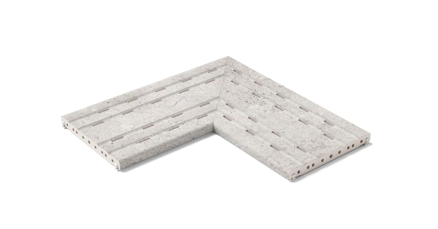 Плитка Kerastep Crosscut Cloud 1026 R11 Решетка Угол Из 2Х Частей Flex 20x50 см, поверхность матовая