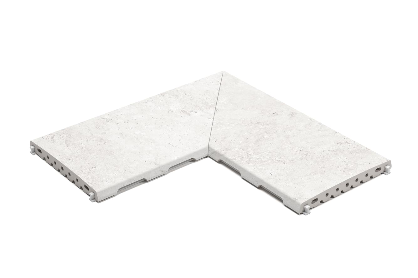 Плитка Kerastep Crosscut Puro 1006 R11 Решетка Угол Из 2Х Частей Invisible 25x50 см, поверхность матовая