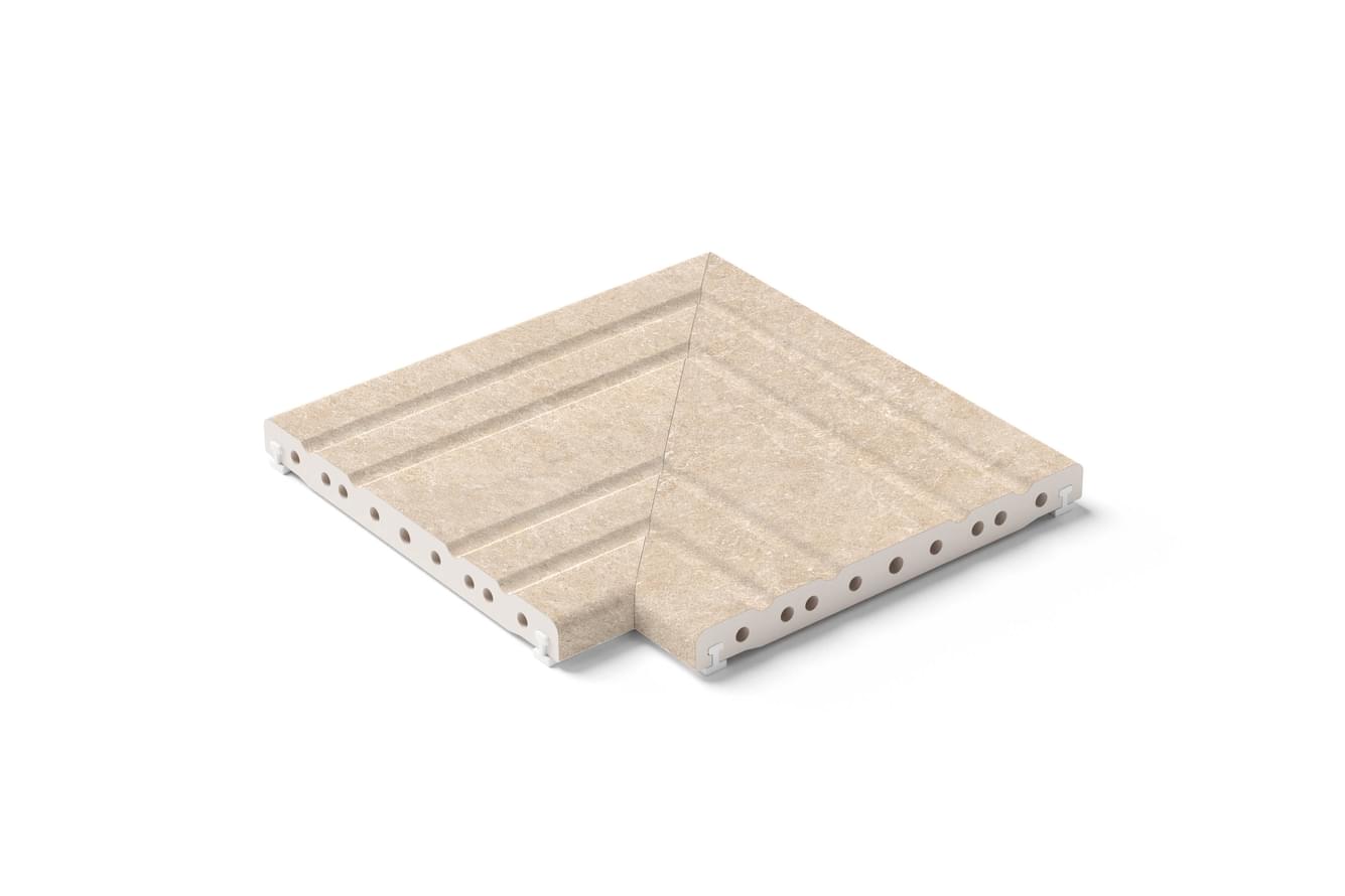 Плитка Kerastep Savoy Desert 1126 R11 Решетка Угол Из 2Х Частей Flex 25x50 см, поверхность матовая
