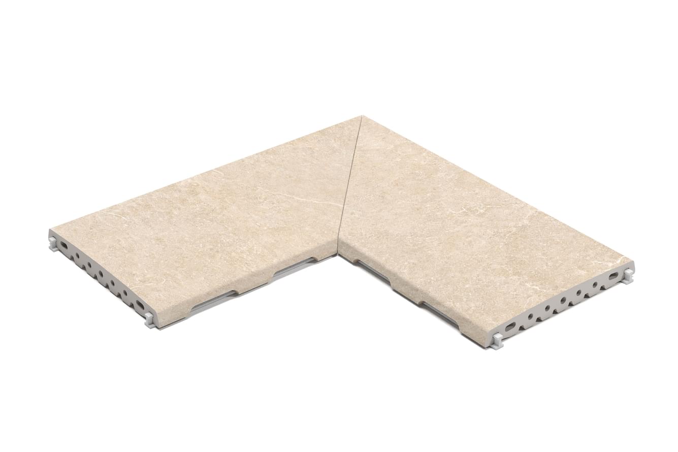 Плитка Kerastep Savoy Desert 1126 R11 Решетка Угол Из 2Х Частей Invisible 25x50 см, поверхность матовая