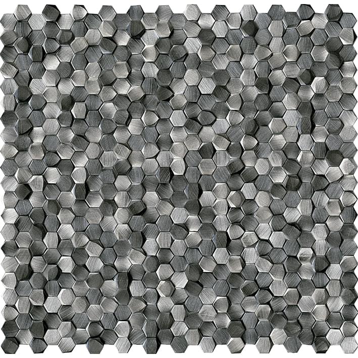 LAntic Colonial Gravity Mosaics Aluminium 3D Hexagon Metal Titanium 30.4x31