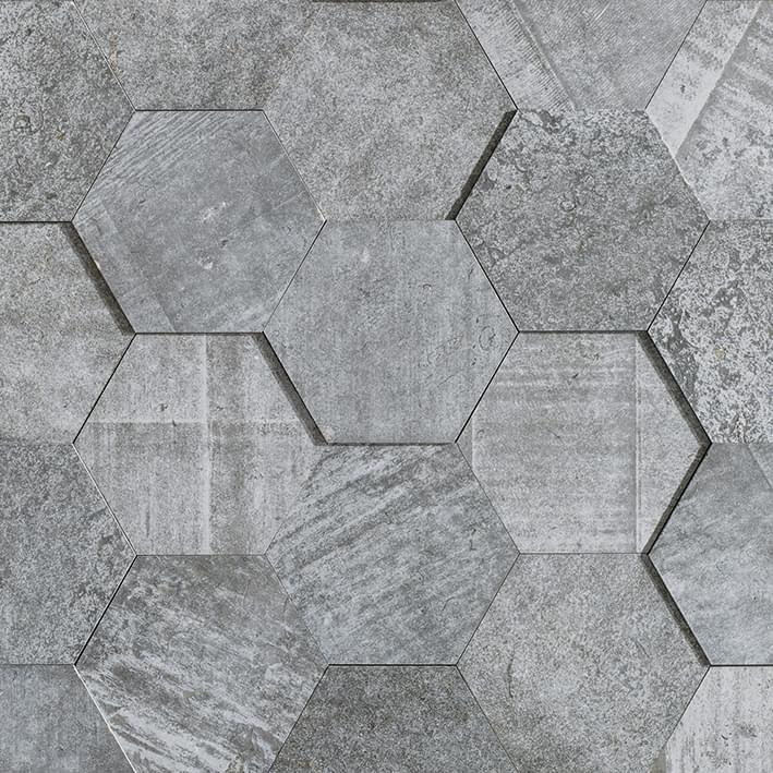 LAntic Colonial Natural Stone Amsterdam Grey Hexagon 3D 19x19