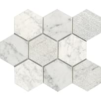 Плитка LAntic Colonial World Mosaics Hexagon Texture White 29.9x25.9 см, поверхность матовая, рельефная